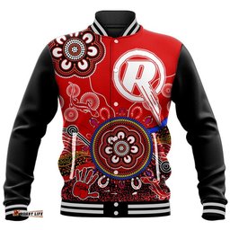 Custom Personalised Melbourne Renegades Baseball Jacket Cricket Indigenous Aboriginal Lizard Version
