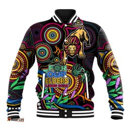 Custom Lions Football Aboriginal Art Baseball Jacket NAIDOC Indigenous Tribal