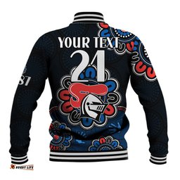 Custom Personalised NRL Newcastle Knights Rugby Novocastrians 1987 Aboriginal Baseball Jacket