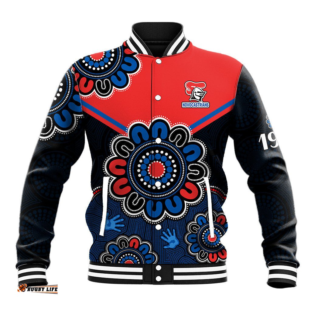 Custom Personalised NRL Newcastle Knights Rugby Novocastrians 1987 Aboriginal Baseball Jacket