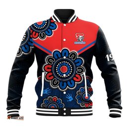 Custom Personalised NRL Newcastle Knights Rugby Novocastrians 1987 Aboriginal Baseball Jacket