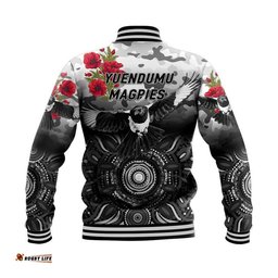 Yuendumu Magpies Football Club ANZAC Baseball Jacket Indigenous Vibes
