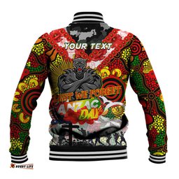 Personalised Panthers ANZAC Day Baseball Jacket Aboriginal Rising Sun DT02