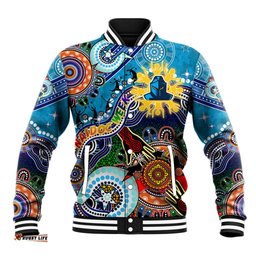Personalised Titans NAIDOC Week 2024 Baseball Jacket Australia Aboriginal Dot Painting DT02