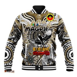 Custom Collingwood Magpies NAIDOC Week 2024 Baseball Jacket Mascot Football DT02