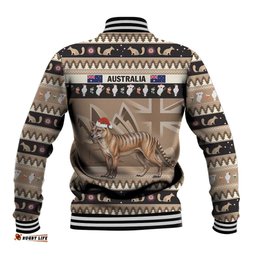 Aussie Tasmanian Tiger Baseball Jacket Merry Christmas