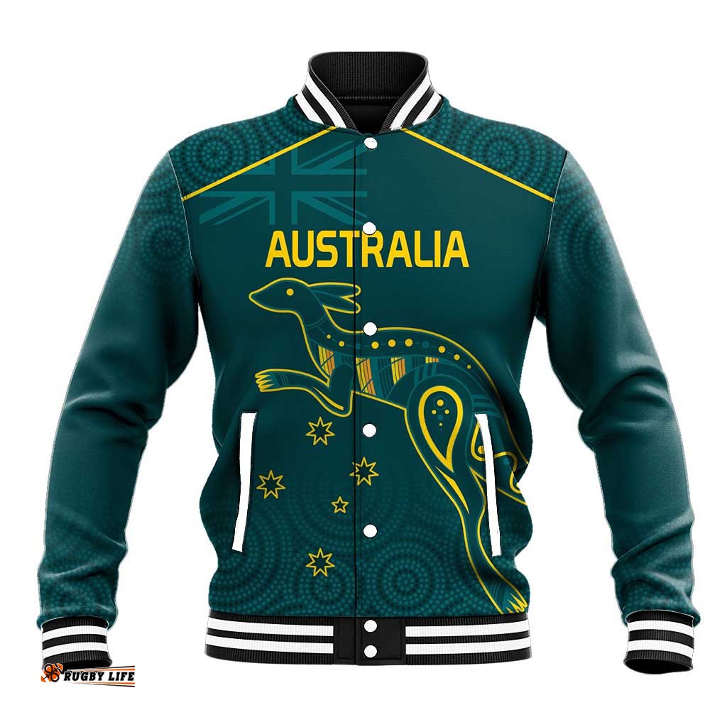 Custom Australia Rugby Baseball Jacket Proud of Aussie Kangaroo