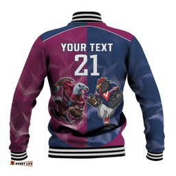 Roosters-Sea Eagles Rugby Custom Baseball Jacket Half Grunge Style