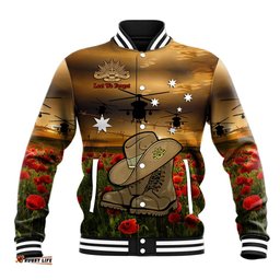 Australian ANZAC Baseball Jacket Slouch Hat And Army Boots With Poppy