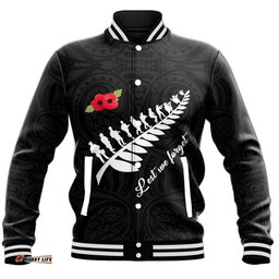 Vibe Hoodie Clothing - Anzac Fern Lest We Forget Baseball Jacket