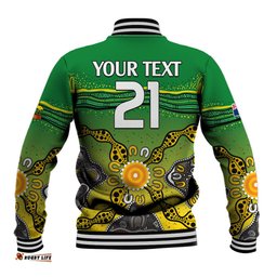 Custom Text And Number Australia Cricket Baseball Jacket Aboriginal Dots Style
