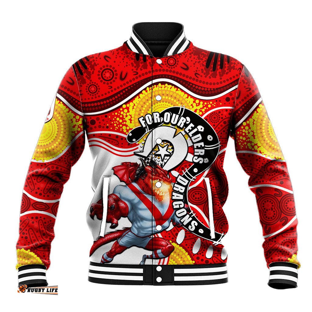 Dragons Mascot NRL Baseball Jacket NAIDOC