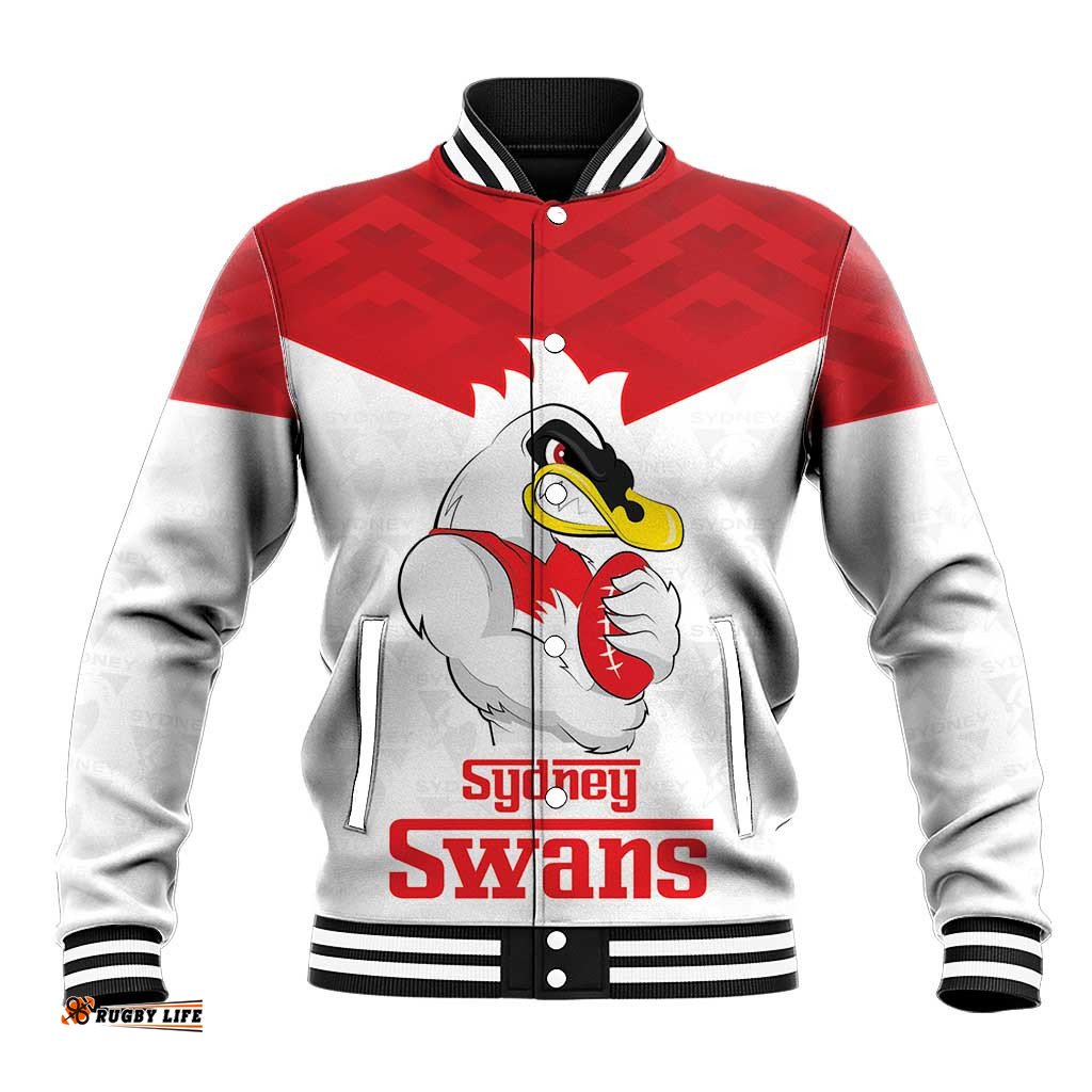 AFL Sydney Custom Baseball Jacket with Swans Mascot Simple Style