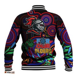 Knights Rugby Aboriginal Art Baseball Jacket NAIDOC Indigenous Tribal