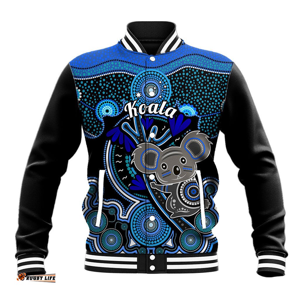 Personalised Australian Astrology Baseball Jacket Aboriginal Koala Zodiac Sign