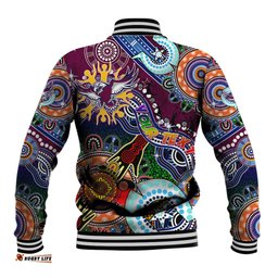 Personalised Eagles NAIDOC Week 2024 Baseball Jacket Australia Aboriginal Dot Painting DT02