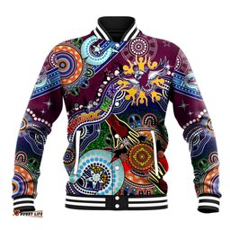 Personalised Eagles NAIDOC Week 2024 Baseball Jacket Australia Aboriginal Dot Painting DT02