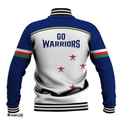 Warriors Rugby Baseball Jacket New Zealand Sporty White Style