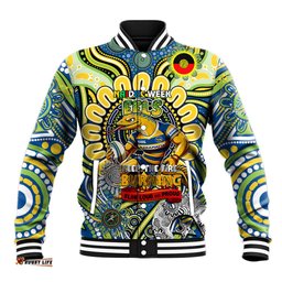 Custom NAIDOC Week 2024 Eels Baseball Jacket Mascot Rugby DT02