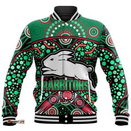 South Sydney Indigenous Rabbitohs Dot Art Style Baseball Jacket