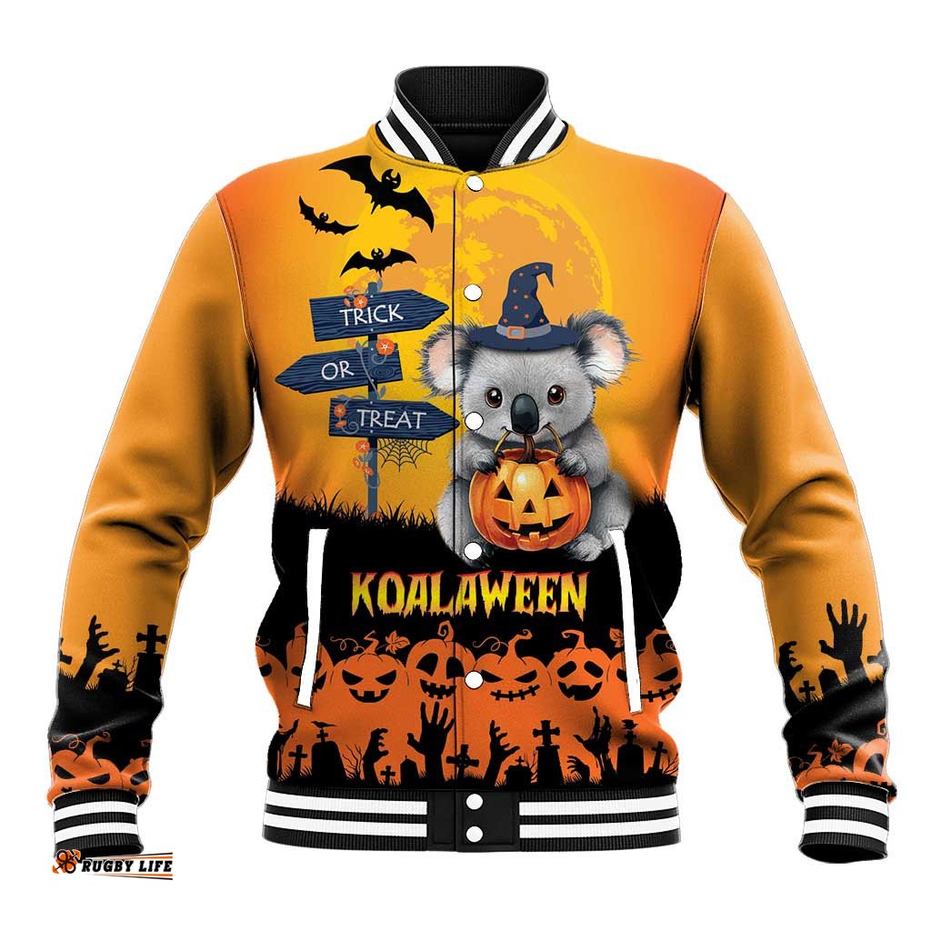 Happy Koalaween Baseball Jacket Koala Ghost Trick or Treat