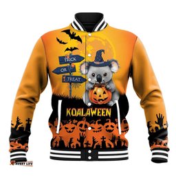 Happy Koalaween Baseball Jacket Koala Ghost Trick or Treat