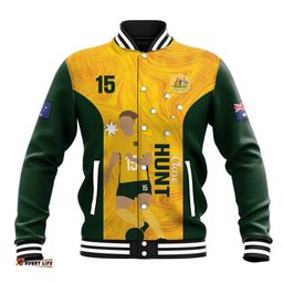 Australia Soccer Baseball Jacket Clare Hunt Matildas Gold Version