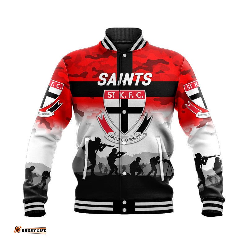 St Kilda Saints ANZAC Baseball Jacket Simple Style