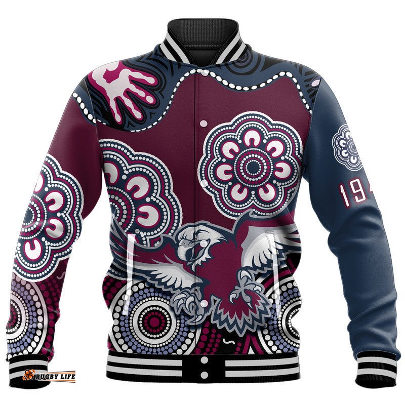 Sea Eagles Rugby Baseball Jacket Simple Aboriginal 1946