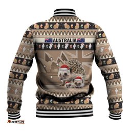 Aussie Echidna Baseball Jacket Merry Christmas