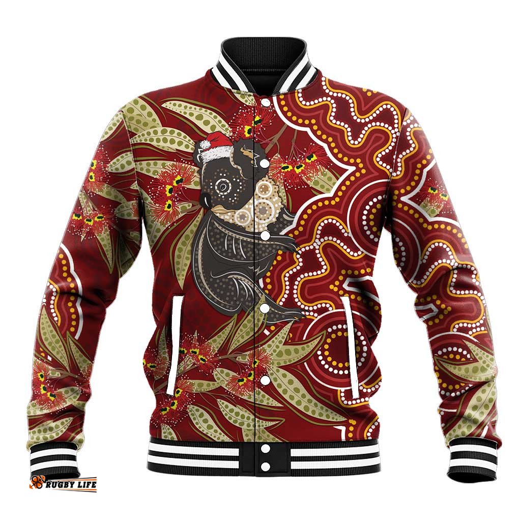 Australia Santa Koala Baseball Jacket Aboriginal Style