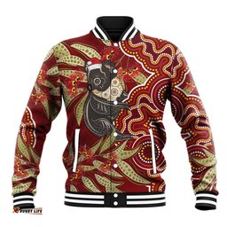 Australia Santa Koala Baseball Jacket Aboriginal Style