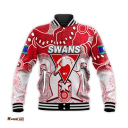Custom Personalised Swans Australian Football ATorres Strait Islanders Mix Aboriginal Baseball Jacket