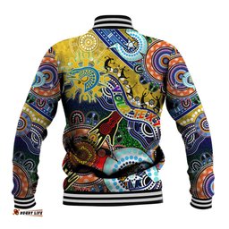 Personalised Eels NAIDOC Week 2024 Baseball Jacket Australia Aboriginal Dot Painting DT02