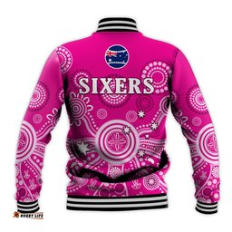 Sydney Sixers Baseball Jacket Cricket Indigenous Australian Art Ver.02