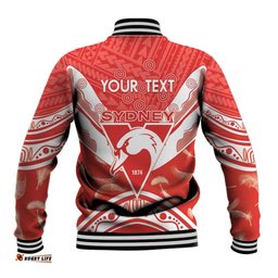 Personalised Swans Football Baseball Jacket 2024 Swannies Mascot Go Champions