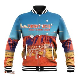 Personalised Australia Thorny Devil Baseball Jacket Nature's Armored Knights - Aussie Uluru