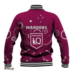 Maroons Rugby Baseball Jacket QLD Aboriginal Art