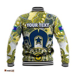 Custom Personalised Cowboys Torres Strait Islanders Mix Aboriginal Baseball Jacket