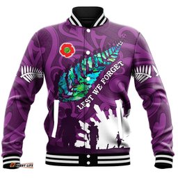 Vibe Hoodie Clothing - New Zealand Anzac Walking In The Sun Purple Baseball Jacket