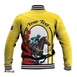 Personalised Melbourne Horse Racing Baseball Jacket The Race That Stops The Nation