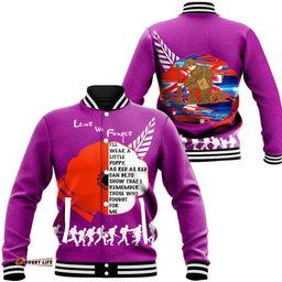 Vibe Hoodie Clothing - New Zealand Anzac Red Poopy Purple Baseball Jacket