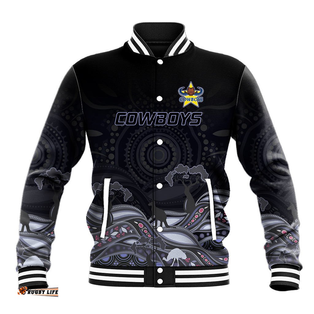 Custom Cowboys Rugby Baseball Jacket The Starry Night Indigenous