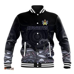 Custom Cowboys Rugby Baseball Jacket The Starry Night Indigenous