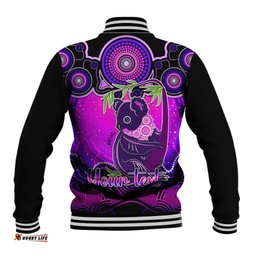 Personalised Australia Cancer Koala Zodiac Baseball Jacket Auz Astrology Aboriginal - Magenta