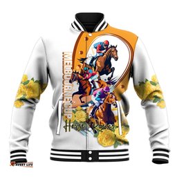 Melbourne Cup Australia Baseball Jacket Horse Racing Happy 164th Anniversary