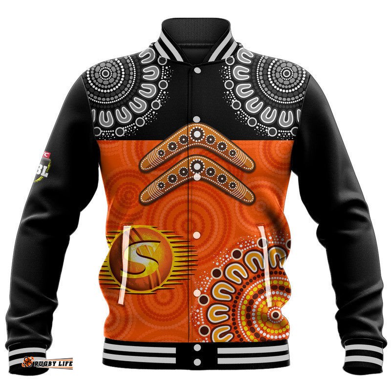 Perth Scorchers Cricket Baseball Jacket Aboriginal Double Boomerang