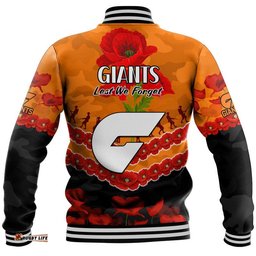 GWS Giants Football ANZAC Baseball Jacket Lest We Forget