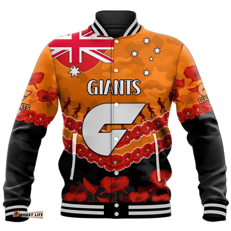 GWS Giants Football ANZAC Baseball Jacket Lest We Forget