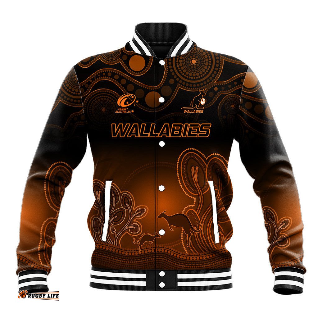 Custom Australia Wallabies Rugby Baseball Jacket The Starry Night Indigenous